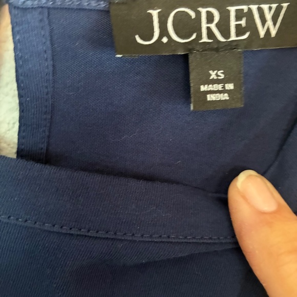 J.Crew Navy Puff-Sleeve Eyelet Top XS | Broken-In Jersey Lightweight Blouse - Picture 5 of 5